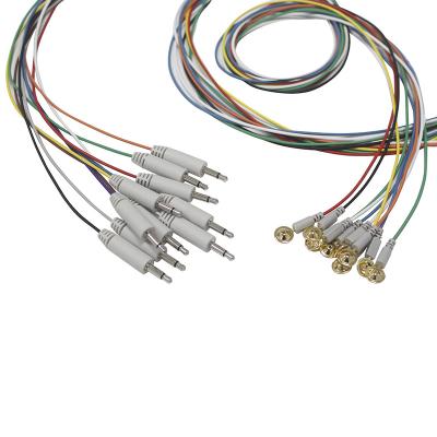 3,5 mono tipo elétrodo do copo do EEG da tomada dos Leadwires do EMG do EEG dos elétrodos do tampão do ouro