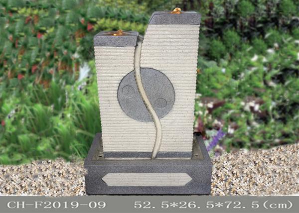 Yin Yang Eight Trigrams Led Water Fountain Sandstone Color