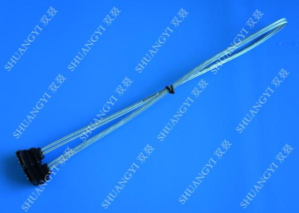 Blue Slim Down Angle 7 Pin SATA Data Cable Female to Female With Locking Latch