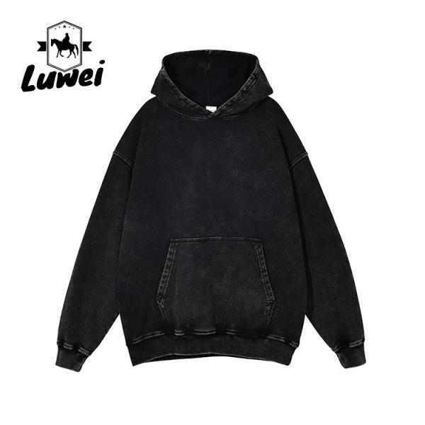 Crop Top Heavyweight Cotton Hoodie Long Sleeve Plain Oversized Sweatshirts