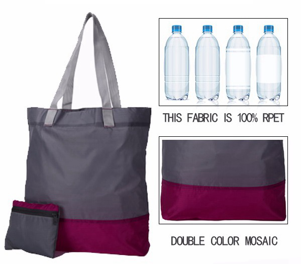 Eco - friendly Custom Tote Bags For Advertising / Recycled RPET Shopping Bag