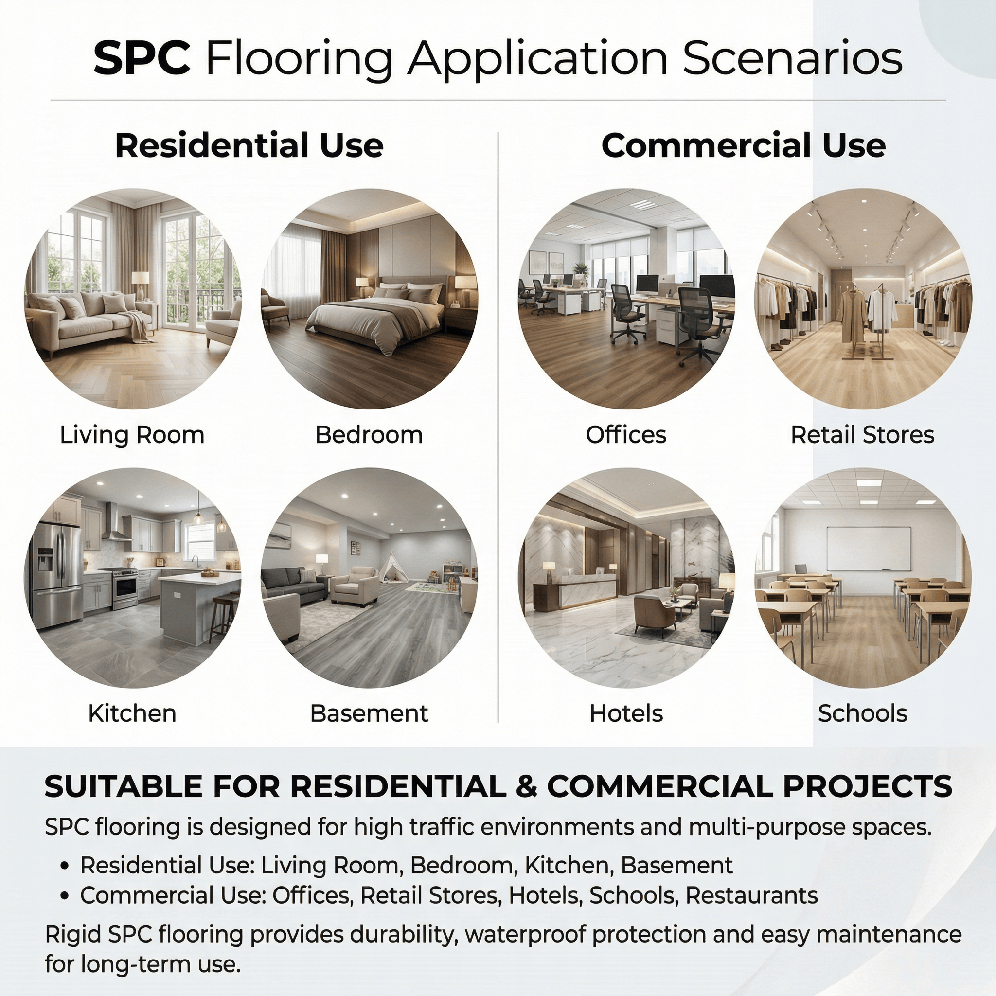 Wholesale Luxury Spc Vinyl Plank Flooring Anti-Slip Click Lock System 8mm 6mm 4mm Waterproof OEM Distributor Export