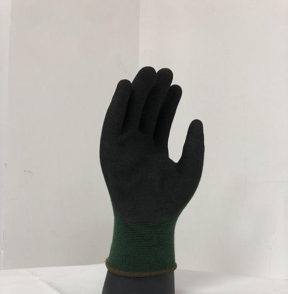 15 Gauge Black Seamless Liner Nitrile Palm Coated Gloves For Automotive Repair Shop