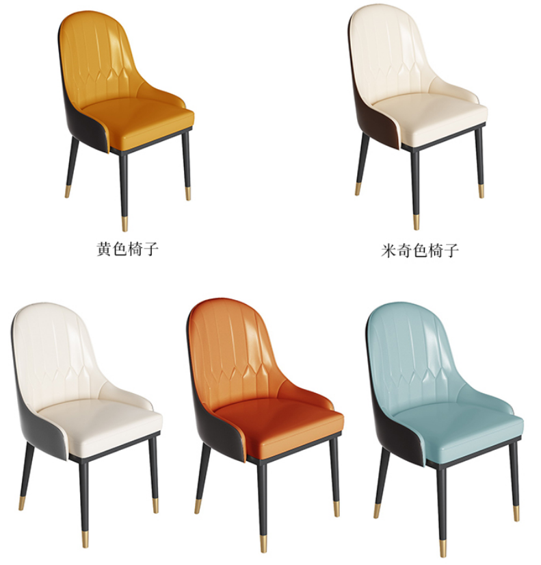 80cm Hotel Wingback Leather Dining Chair 6 Seater Scandinavian Design