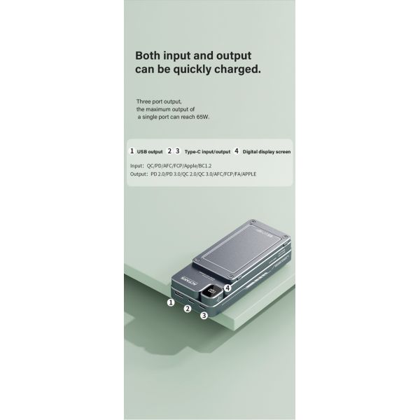 ABS Double USB Battery Laptop Charger Power Bank OEM/ODM 30000mah 65w/20w