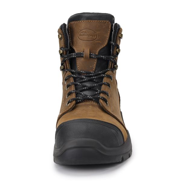 Brown Microfiber Leather Safety Boots European Standard Steel Toe Kevlar Safety Shoes Rubber Sole Work Shoes Security Work Boots