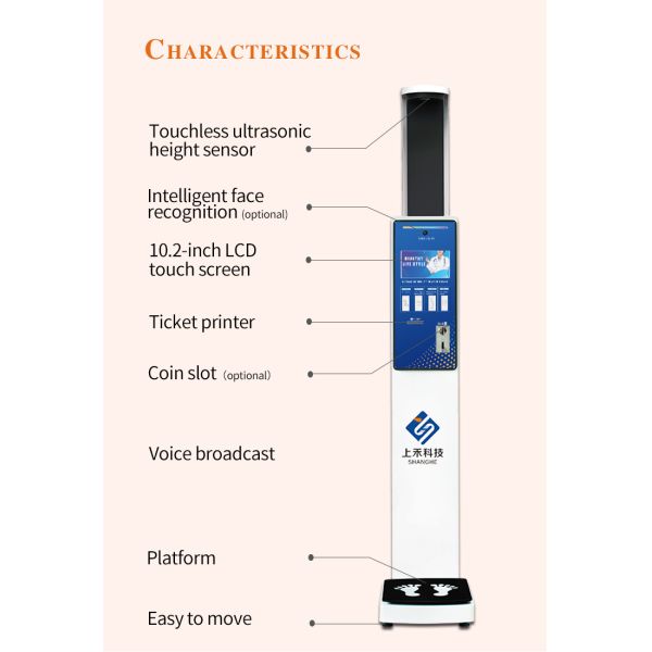 Coin Operated Scales Height Weight Vending Machine for Pharmacy