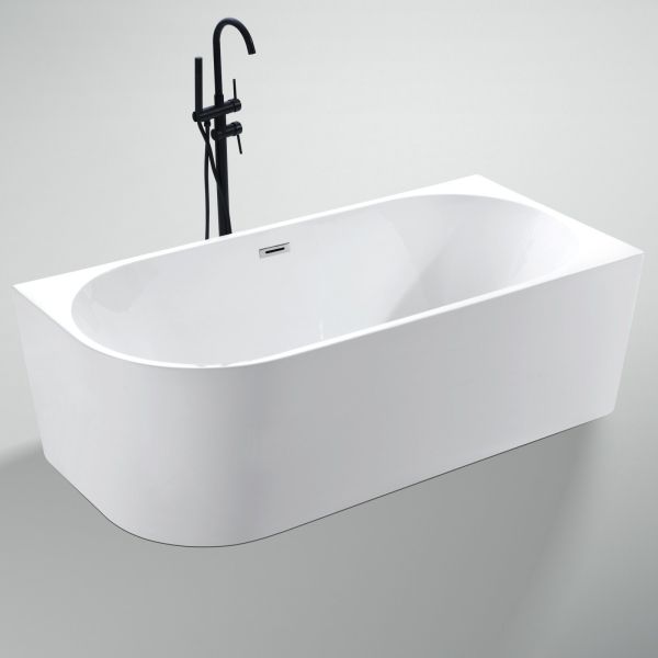 Poland White Black Colors PMMA Acrylic Freestanding Bathtub Left/Right Customization