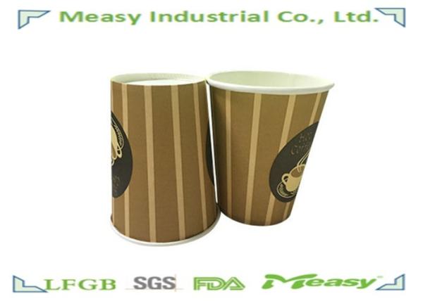 9oz Single Wall disposable hot drink cups and lids PE Coated For Hot Coffee , Tea