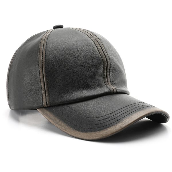 Fashional Classical Solid Color PU Baseball Cap
