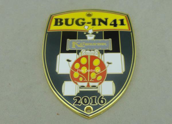 Stamping Hard Enamel Metal Car Badge , Name Badge By Die Struck