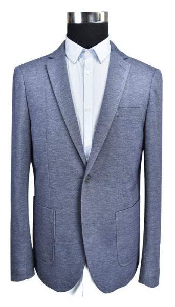 All Cotton Mens Knit Blazer Half Lining Blue Mix Breathable 100% Cotton