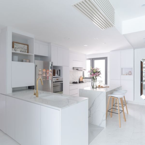 Modern Home Furniture Matte White Melamine Kitchen Cabinet Full Imported From China