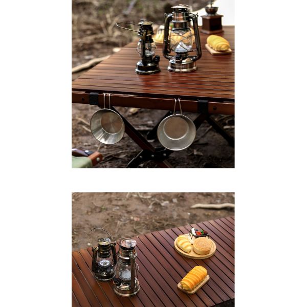 Располагаться лагерем деревянной таблицы стола для пикника на открытом воздухе деревянной на открытом воздухе свертывает вверх по таблице