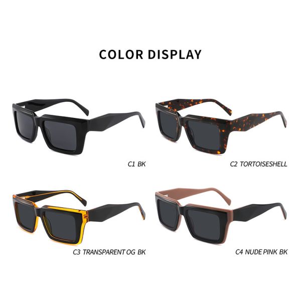 Солнечные очки ацетата Unisex объектива TAC квадратные толщиной обрамляют 2 цвета