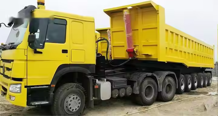 CIMC 6 Axle 30-70 Ton Transport Coal Ore Building Materials Equal Box Body Tipping Semi Trailer