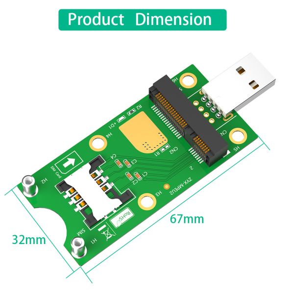Ноутбук 8pin Mini PCI-E к карте адаптера USB для WWAN LTE модуля