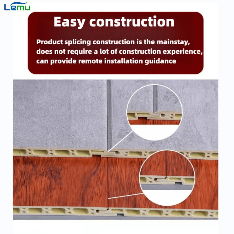 Interior Bamboo Fiber Wall Panels 0.4m  0.6m Marble Effect Bathroom Panels