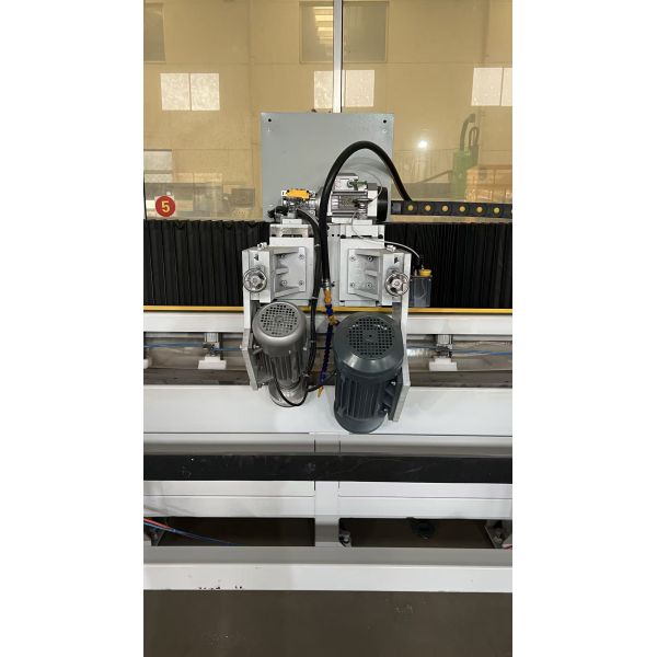 ZEUS 45 Degree Chamfering Machine One Cutting One Edging PLC Control Gearbox Stone Grinding Engine Motor Pump Bearing 7.5kw