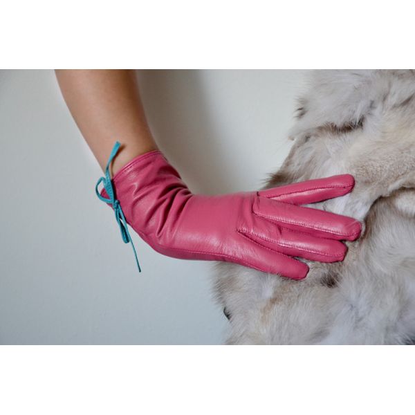 Leather Womens Waterproof Gloves , Sheepskin Womens Leather Dress Gloves