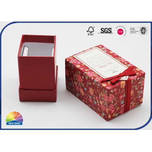 Твердая Handmade подарочная коробка бумаги ювелирных изделий с порошком ленты смычка мерцающим