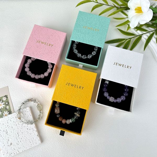 Crystal Packaging Box Jewelry Box Gift Box Jewelry Bag Decoration Box Bracelet Packaging Pull-Out Box