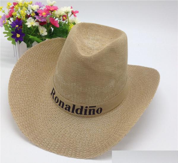 Summer hat men's western big cowboy hat knitted hat advertising hat hood 58cm logo customized