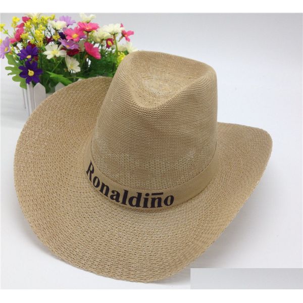 Men Summer Hat Western Cowboy Hat knitted Hat Advertising hat Logo Customized