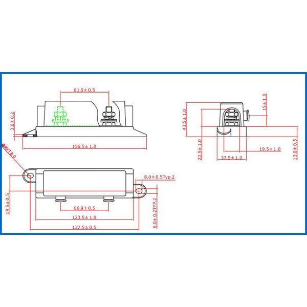 Copper Plated Car Fuse Block 300A 32V With Backup Bolt Down Fuse ANL-B