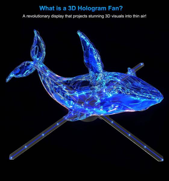 High Resolution Human Shape Splicing 1*3 65cm Holographic Graphic Display 3D Hologram LED Fan Other Metal Advertising Equipment