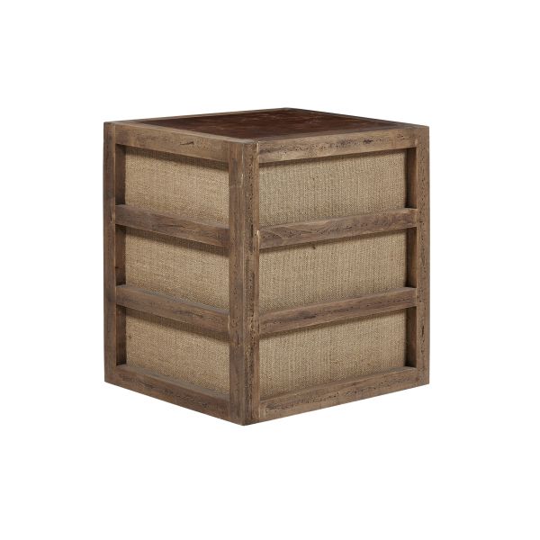 Top Grain Genuine Leather Steamer Trunk Bedside Table , Living Room Trunk Coffee Table Old Finish