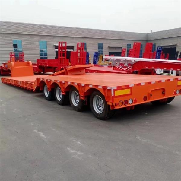 Q345B Semi Flatbed Trailer For Hauling Cargo Side Wall Removable Or Fixed 24v Electrical System