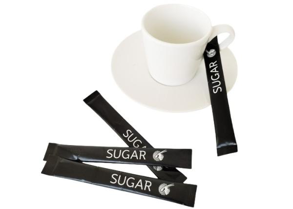 Autocollant individuel enveloppé de sucre, emballage de sucre blanc de la FDA