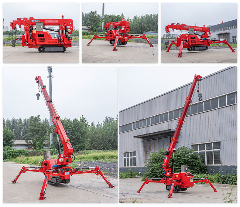 2 Tons Spider Crawler Crane With Rubber Tracked Chassis For Small Spaces