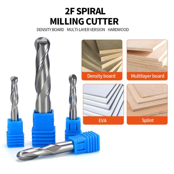Customizable ODM CNC 2-Flute End Mill Wood Cutters 5mm Ball Nose Bit Wood Carving Milling Cutters Ball Nose Cutter Carving Bit