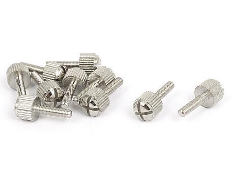 Computer PC Case Flat Head Knurled Thumb Screw M4 X 6mm Zinc Plate Surface