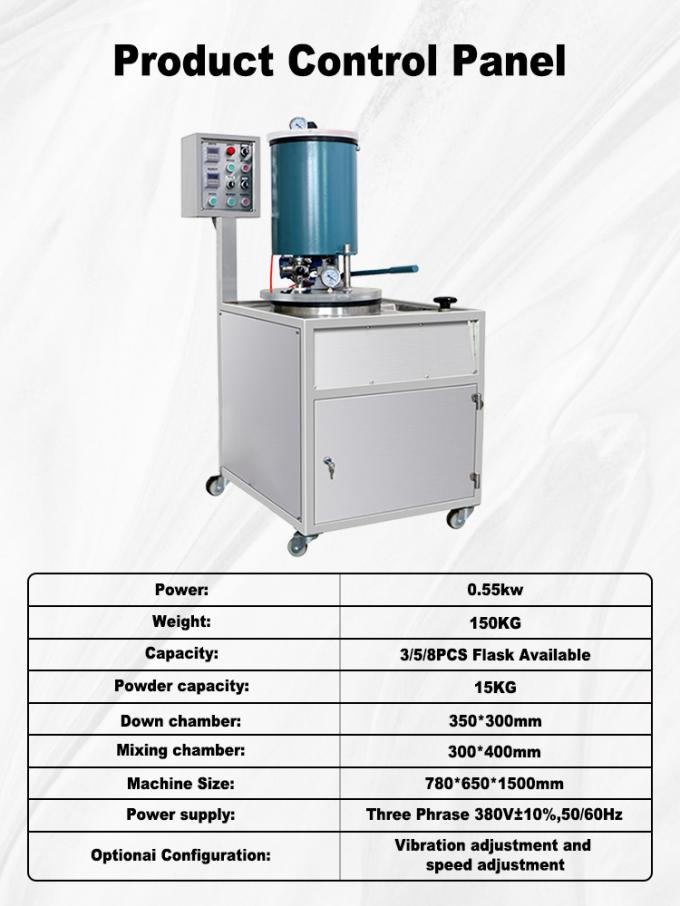 150KG Vacuum Flask Mixer – Holds 8 Flasks, 15KG Plaster Mixing