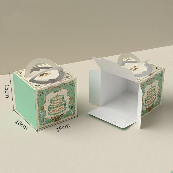 Cake 300g White Cardboard Paper Box for Baked Goods Packaging