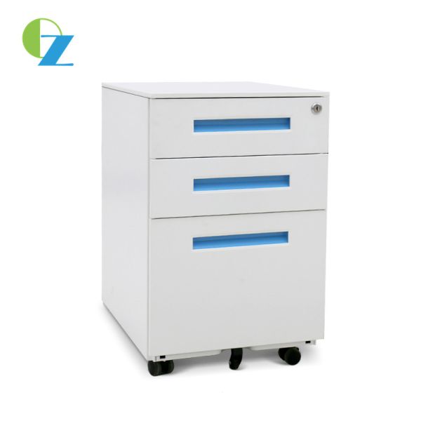 Electronic Password Lock Mobile Pedestal 3 Drawer Metal Movable Cabinet