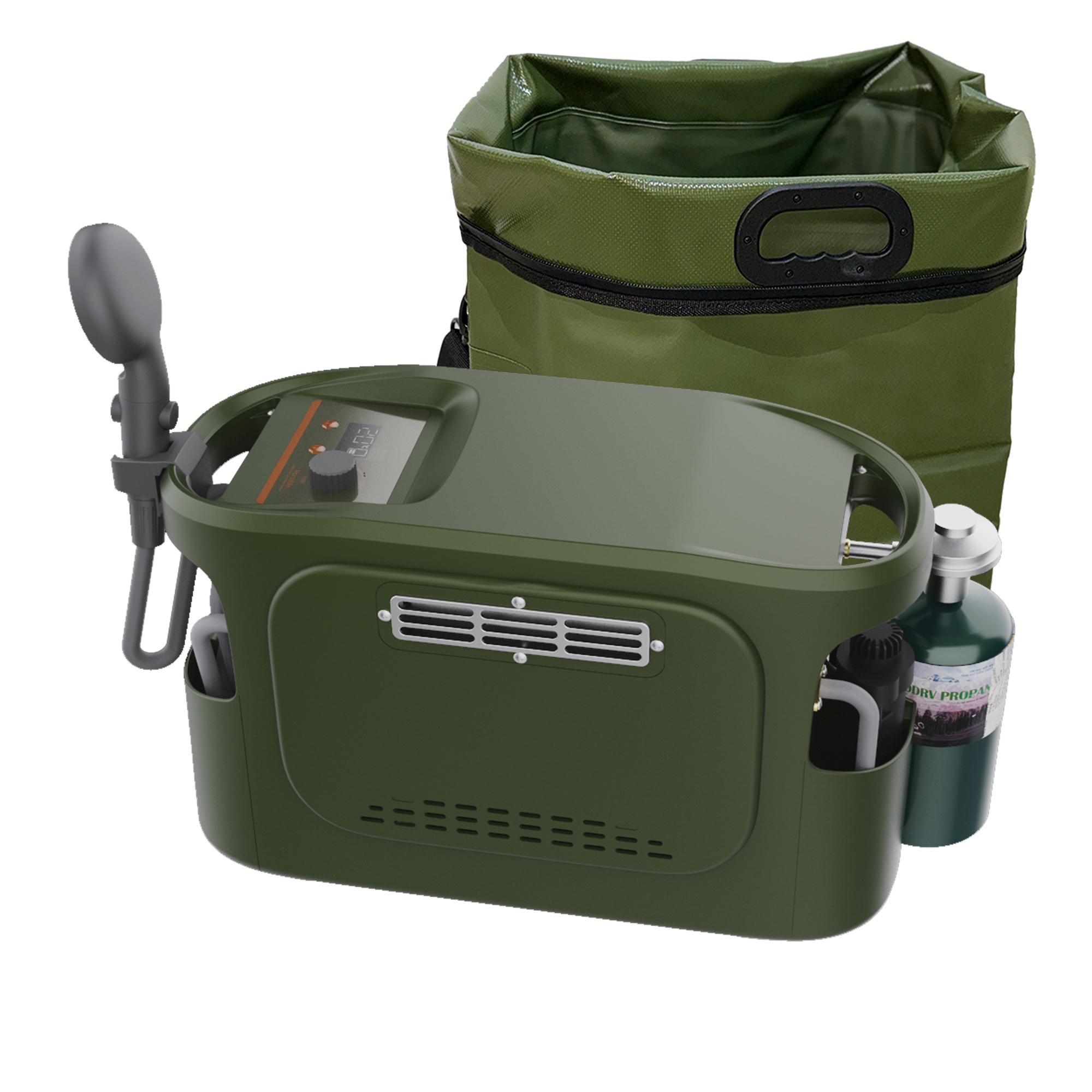 Portable Gas Water Heater with Dual Power 5200mAh Battery and USB Charging Compatible with Car and Type C for Outdoor Camping and Home