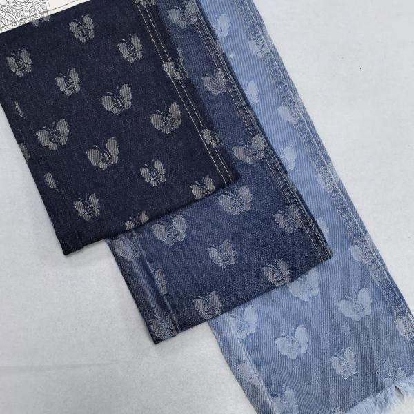 Autumn Winter Heavyweight Denim Fabric Casual Jacket Bow Jacquard Washed Design Stand Collar Boys Twill Washed 's Design