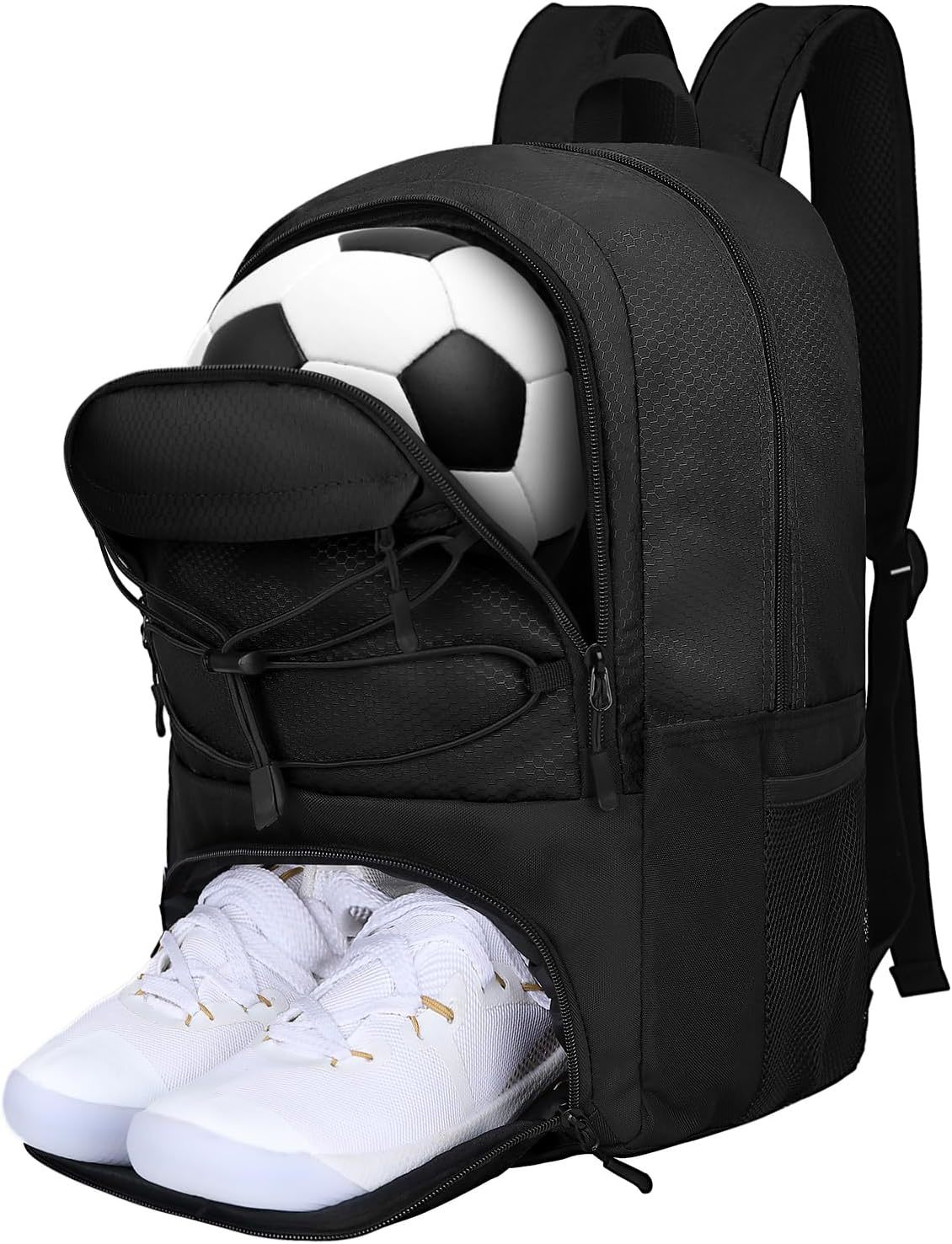 Soccer Backpack with Separate Ball & Cleat Shoe Compartment, Large Sports Gym Bag for Men, Women, Teens & Kids, Football Training Backpack