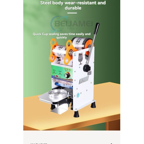 Milk Tea , Snack Shop, Commercial 95/90 Manual Cup Sealing Machine, Hot and Cold Beverage Paper Cup, Plastic Cup Sealing Machine
