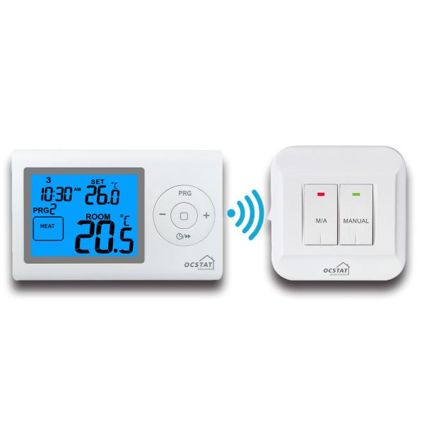 ホワイト カラー デジタル プログラム可能な RF 室温計 HVACシステム