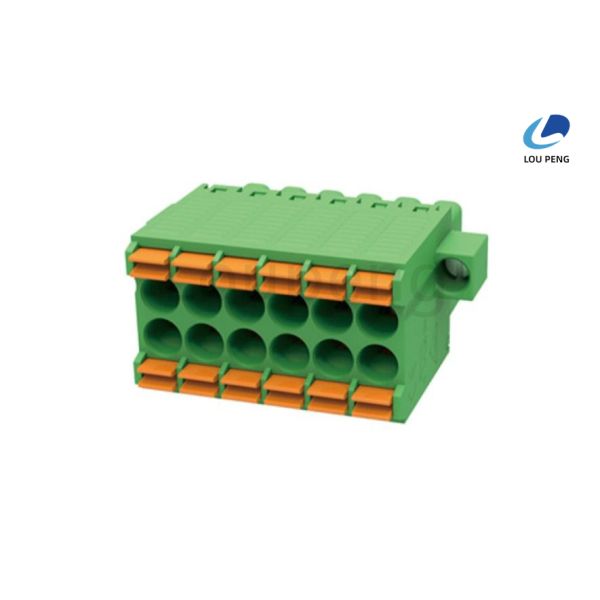 Temperature range minus 40 to plus 105 degrees Celsius Industrial Terminal Block insulation resistance 5000Mohm1000V solution for electrical wiring
