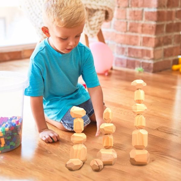 младенца игрушек блоков 5cm 36pcs цифров блоки деревянного геометрические штабелируя