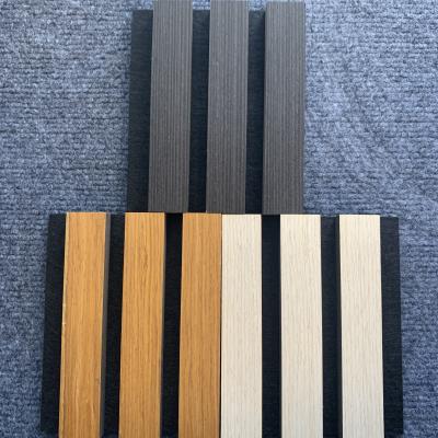 Slat Wood Veneer Wall Panels Interior Decor Fluted Sound Proof Wall Panel