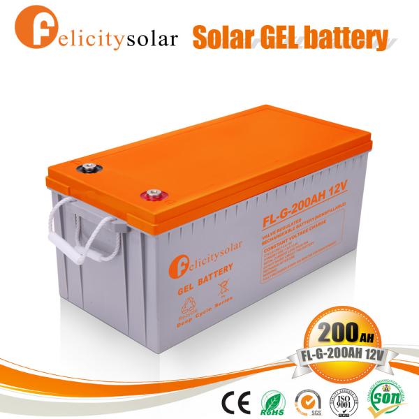 Felicity Deep Cycle Bateria de Gel Solar 12V 100Ah 200Ah 150Ah Bateria de Ácido de Chumbo Recarregável Para Sistema Solar