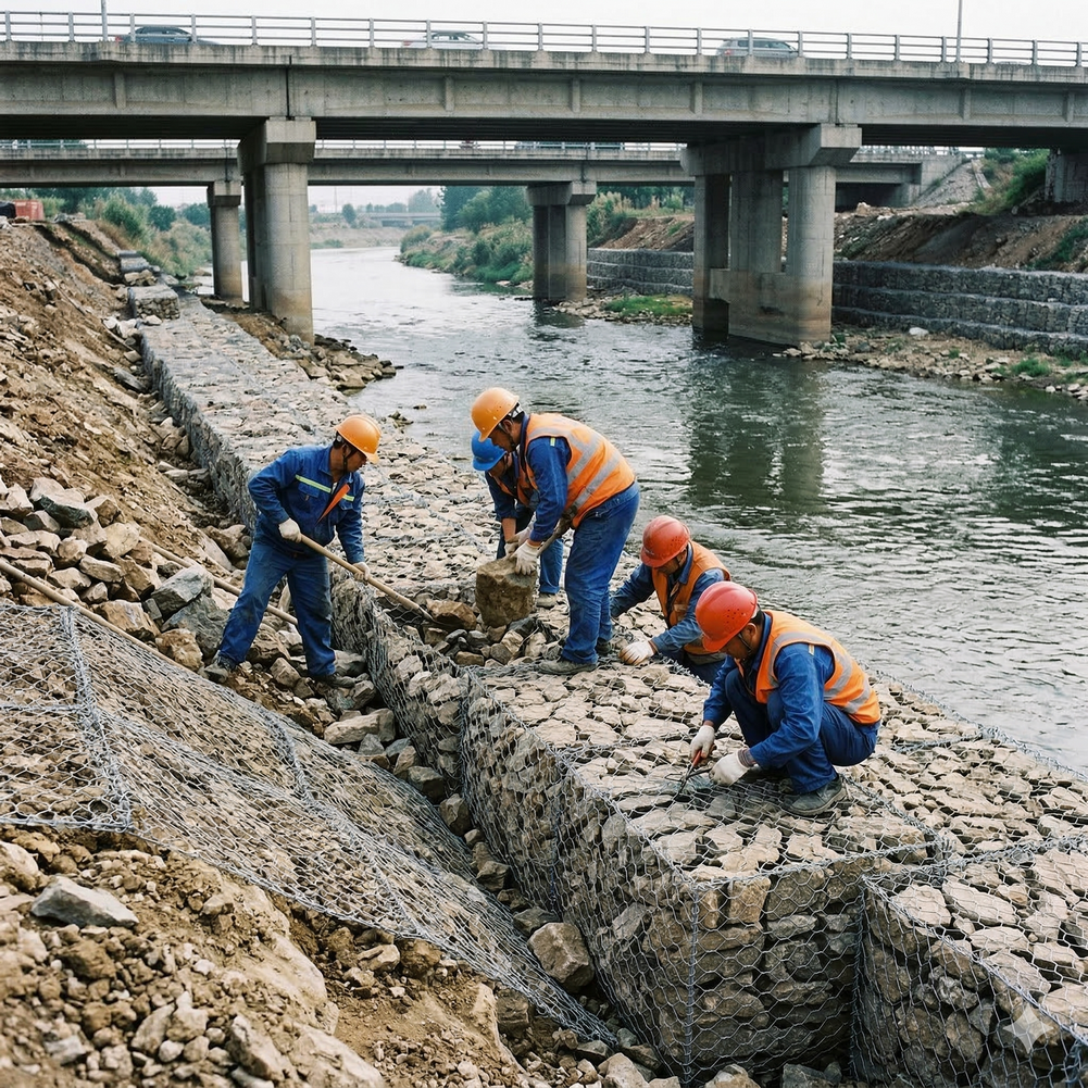 Erosion Control Galvanized Woven Gabion Box /PVC Gabion Box Retaining Walls for Slope Stabilization