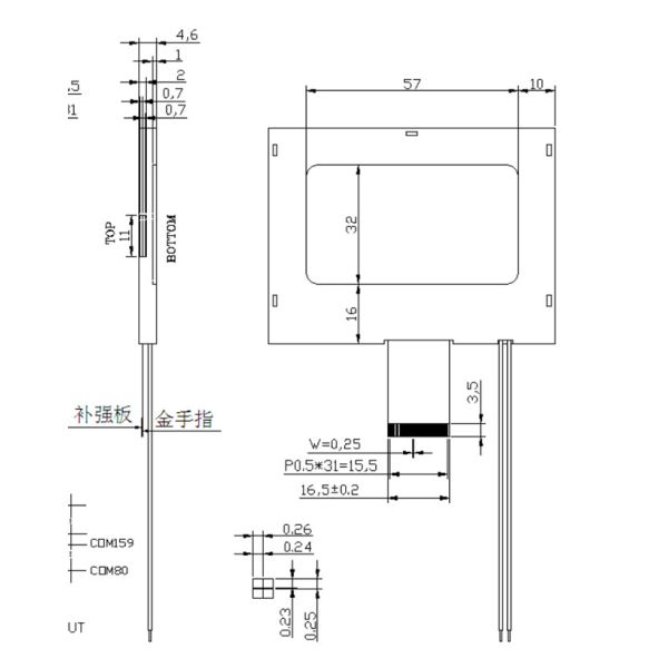 Интерфейс модуля FSTN положительный 3.3V MUC 8080 графического дисплея COG 240x160 LCD